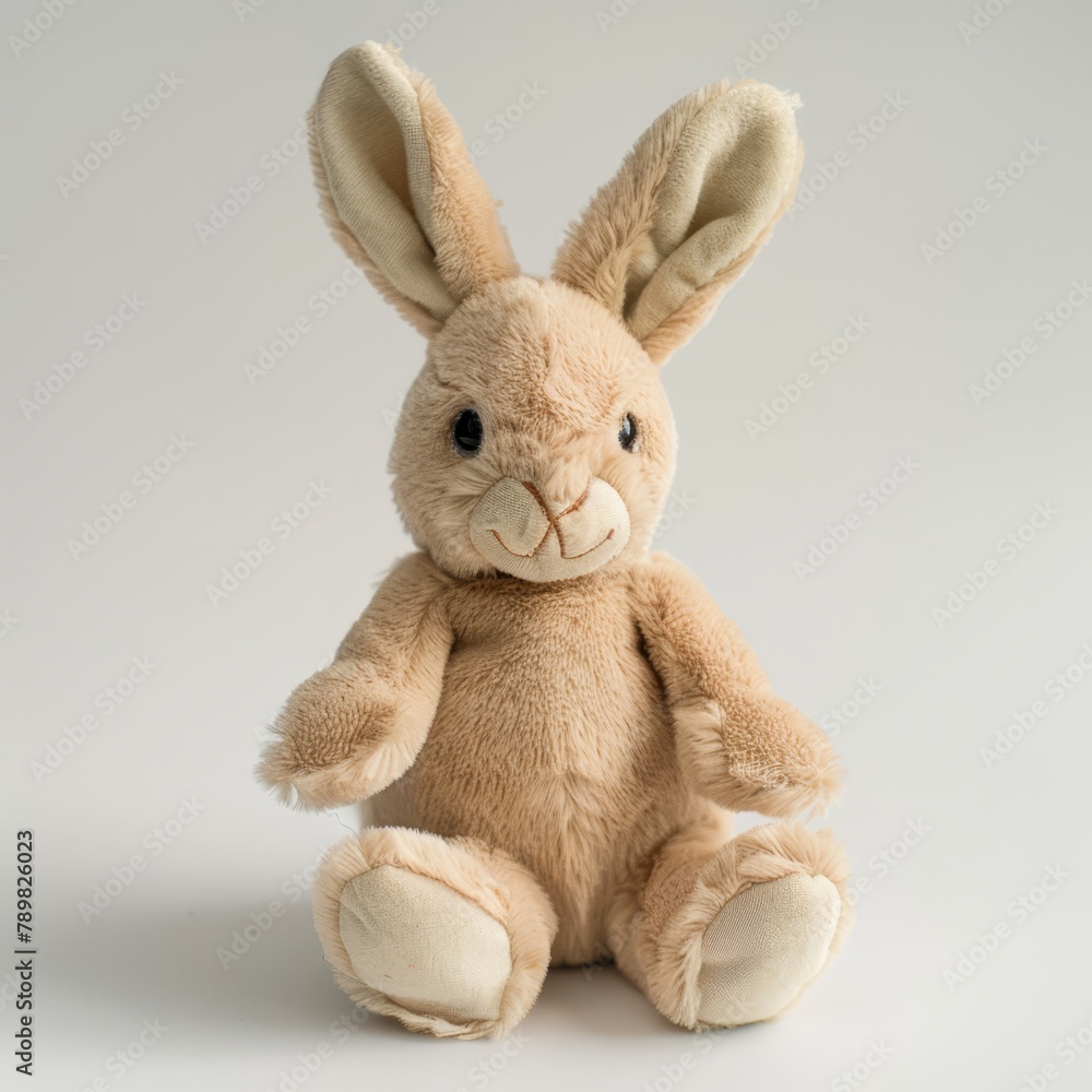 A sad-looking rabbit sitting in front of a white background A sad-looking rabbit sitting in front of a white background