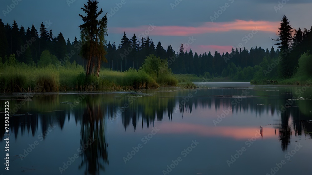 reflection of trees in the lake