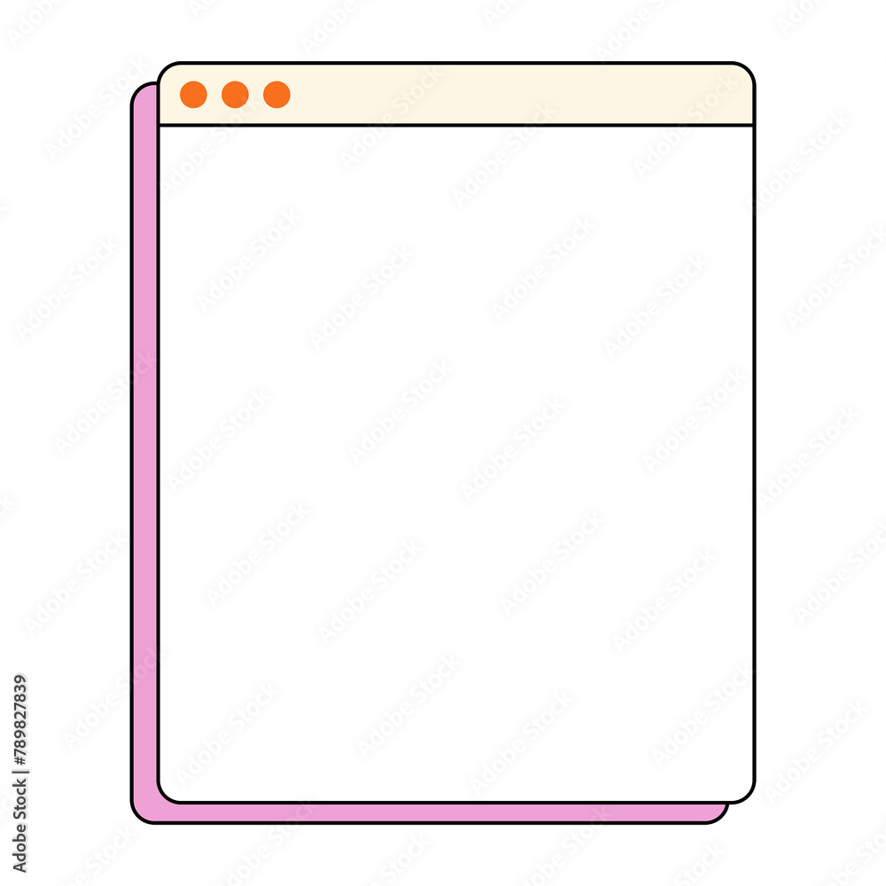 Browser window png frame, retro style, transparent background Browser window png frame, retro style, transparent background