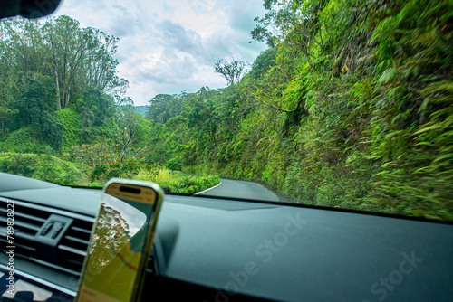 Road To Hana, Hana Highway, Maui, Hawaii - Lush Rainforest Landscape