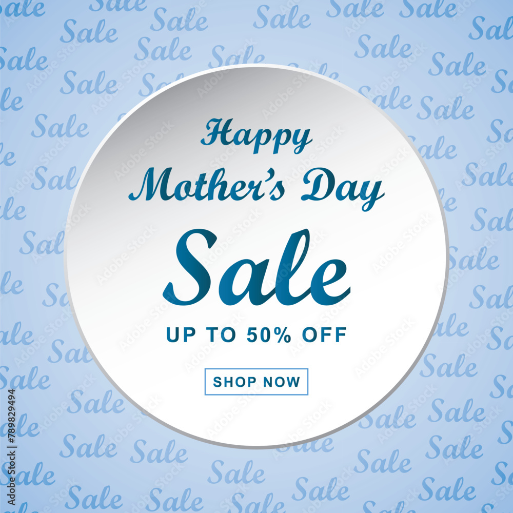 Нappy Mother's Day Sale background with beautiful white flowers