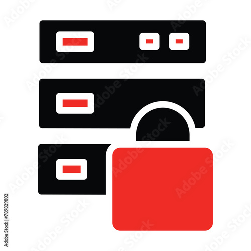 Design in a Server Bag Glyph Icon  