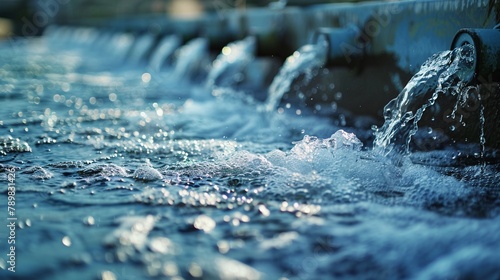 Energy production using water flow  , high resulution,clean sharp focus photo
