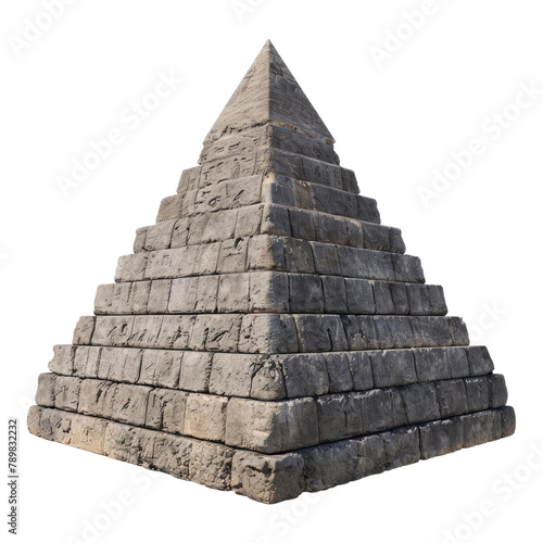 Ancient Egyptian pyramid isolated on transparent background photo
