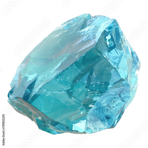 Aquamarine gem isolated on transparent background