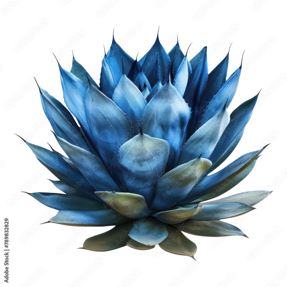 Blue agave plant isolated on transparent background