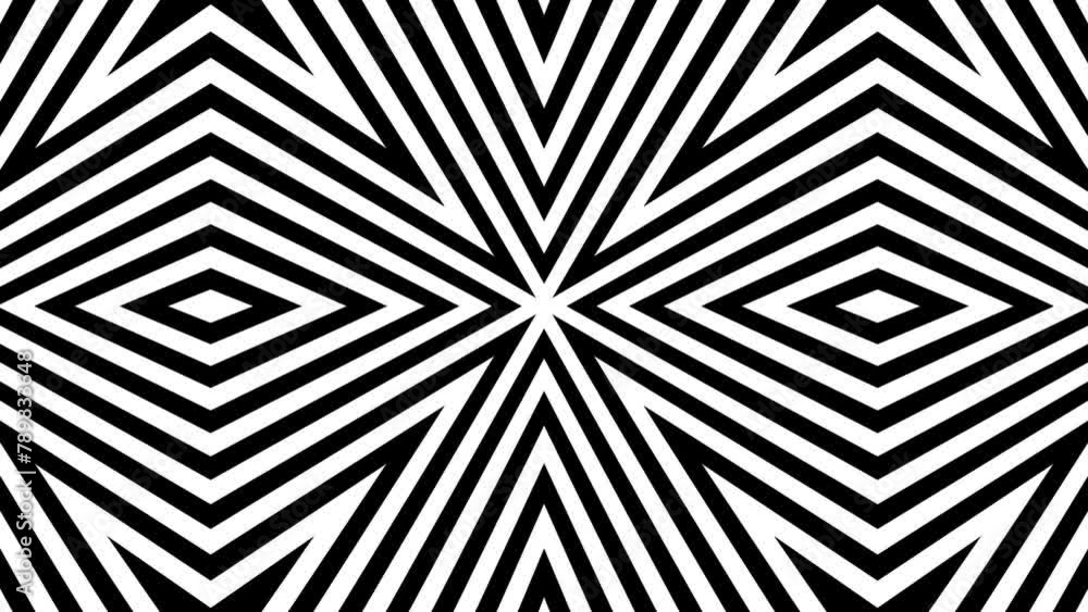 4k Abstract black and white color lines art pattern geometric shapes with black background.Seamless art pattern of simple technology background concept. 4k Abstract black and white color lines art pattern geometric shapes with black background.Seamless art pattern of simple technology background concept.