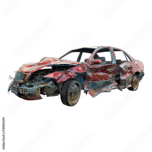 Car accident isolated on transparent background