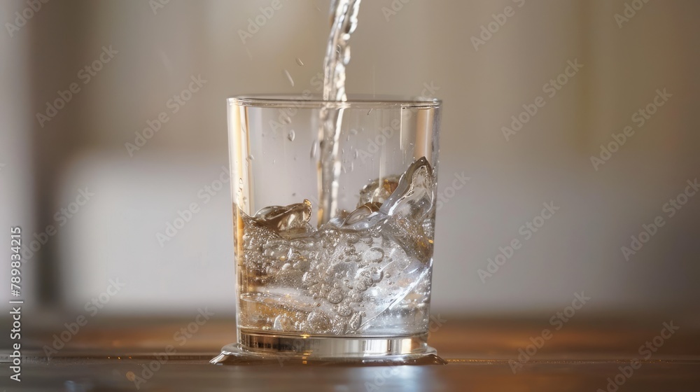 Pouring water into glass, AI generated Image Pouring water into glass, AI generated Image