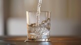 Pouring water into glass, AI generated Image