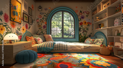 Redesigning a child's room with imaginative themes and playful furniture. photo