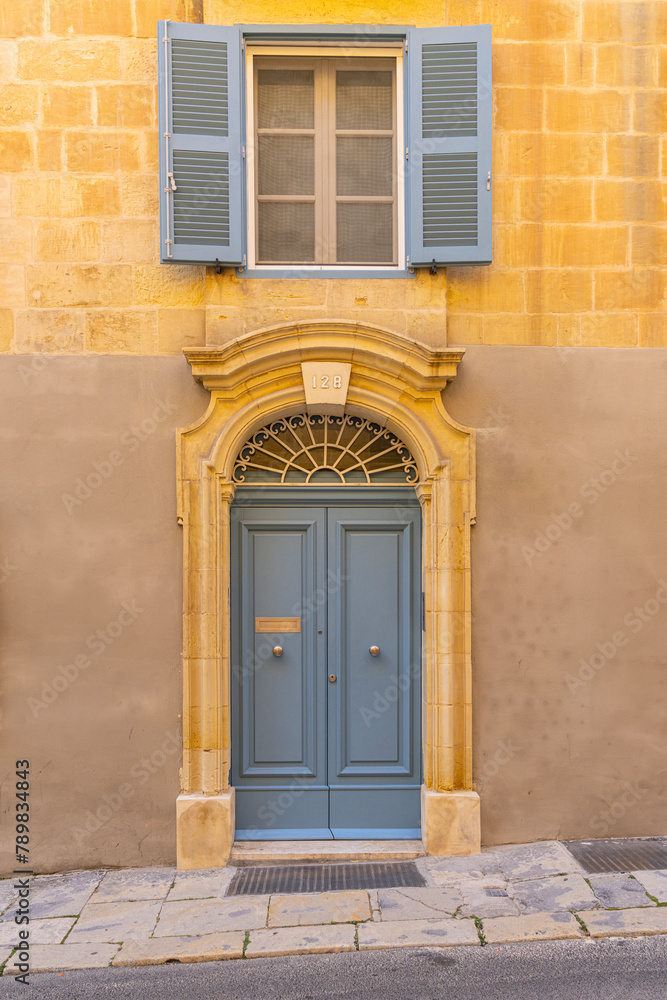 Fototapeta premium typical entrance doors of houses in Valletta, Malta