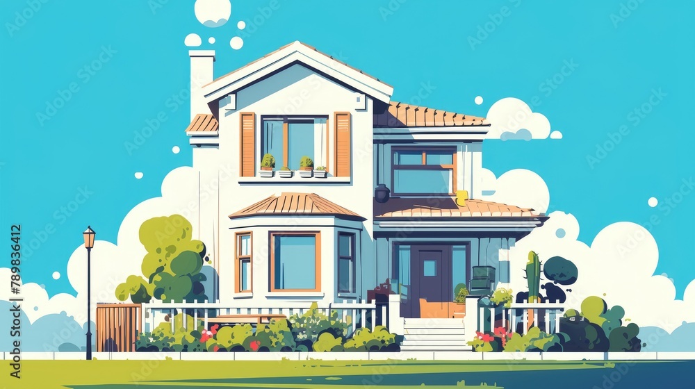 Cartoon Illustrating Home Loan for Business Financing Cartoon Illustrating Home Loan for Business Financing
