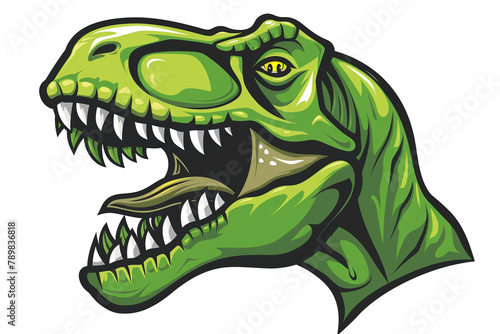 Fresh lime green Tyrannosaurus emblem  representing youthful vigor.