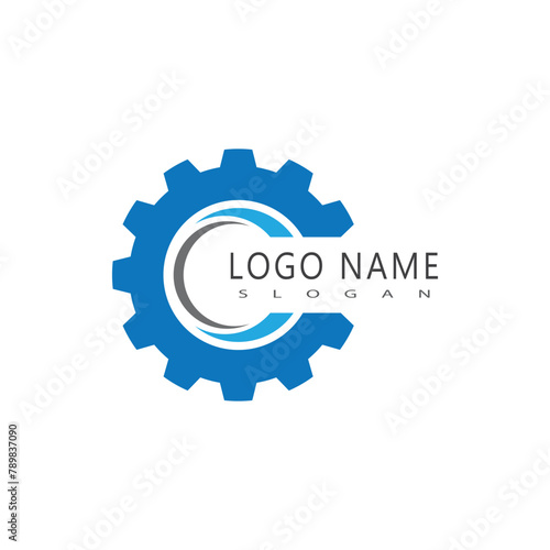 Gear logo vector template symbol design