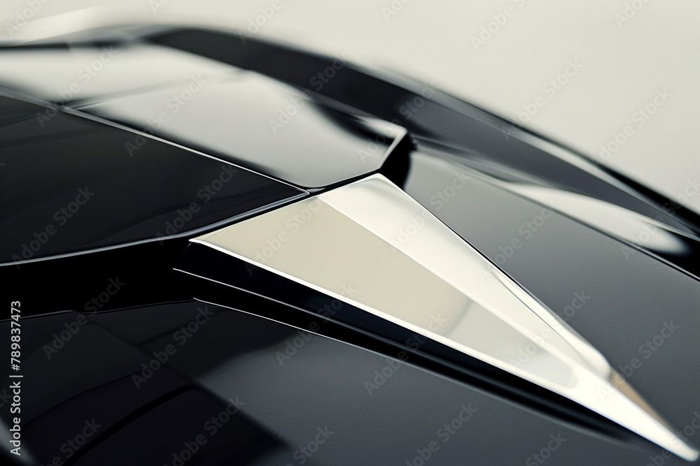 Geometric black and white car emblem symbolizing simplicity and balance Geometric black and white car emblem symbolizing simplicity and balance