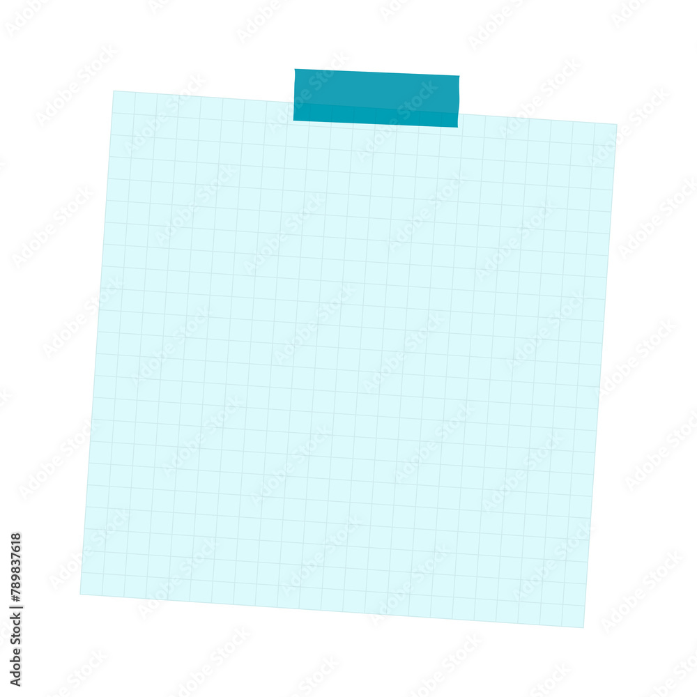Light blue grid notepaper sticker design element Light blue grid notepaper sticker design element
