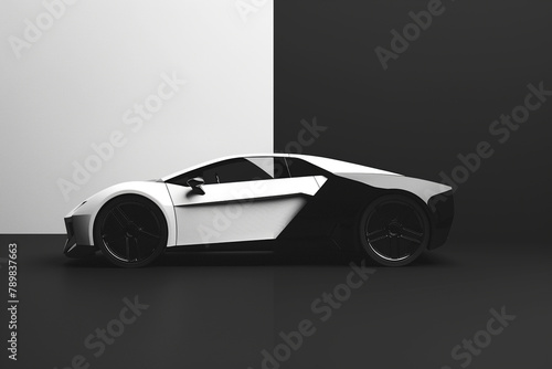 Geometric black and white car icon logo representing simplicity