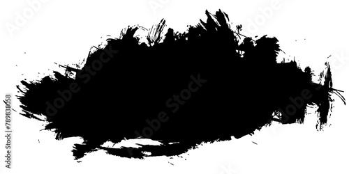 Black brush ink banner png sticker photo