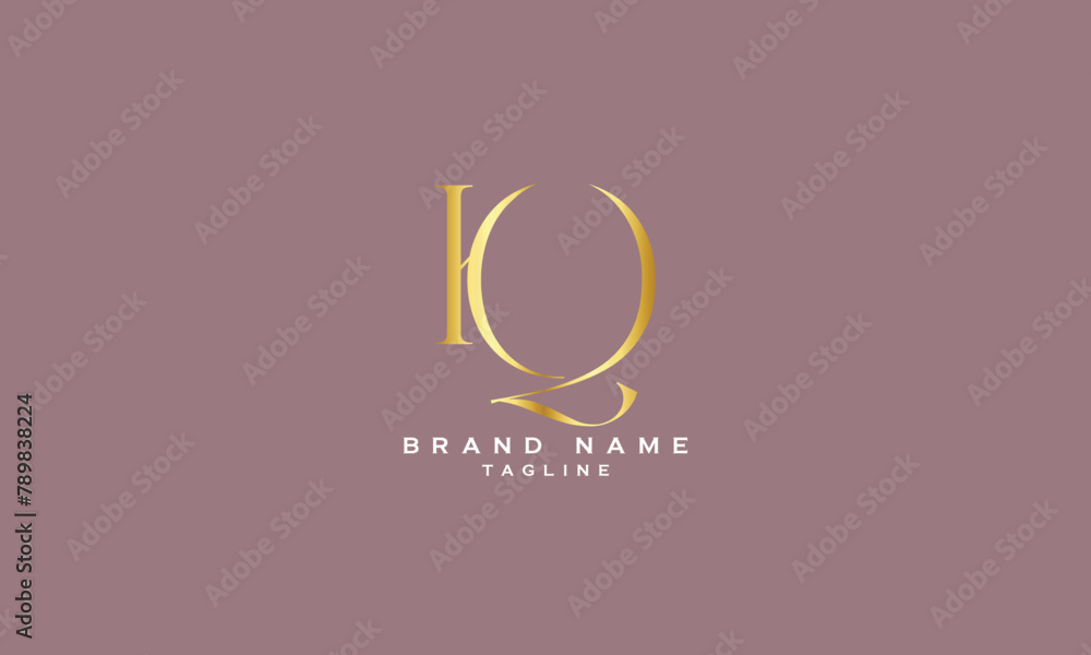 HQ, QH, Abstract initial monogram letter alphabet logo design