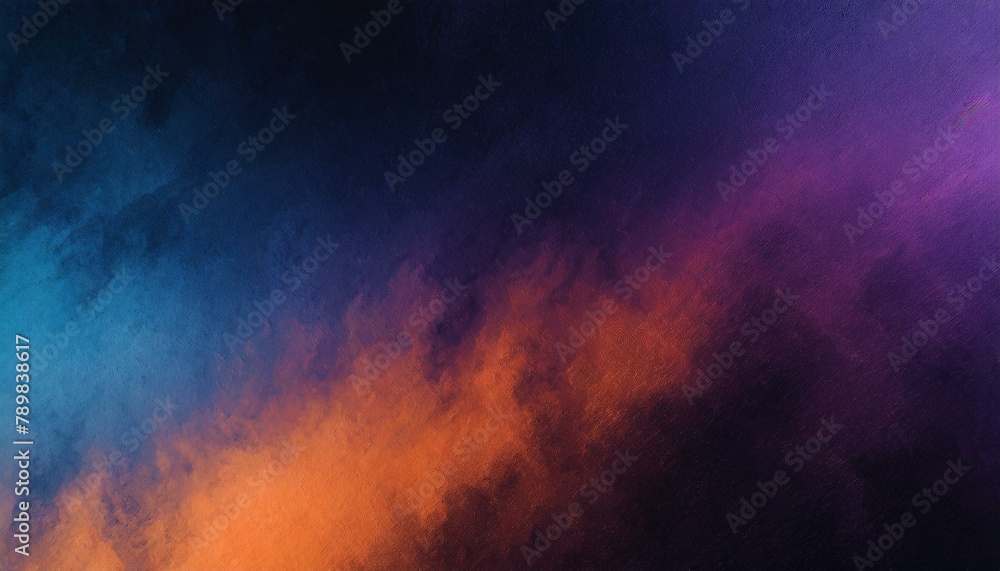 Enigmatic Contrasts: Blue Orange Purple Black Grainy Texture Enigmatic Contrasts: Blue Orange Purple Black Grainy Texture
