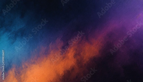 Enigmatic Contrasts: Blue Orange Purple Black Grainy Texture photo