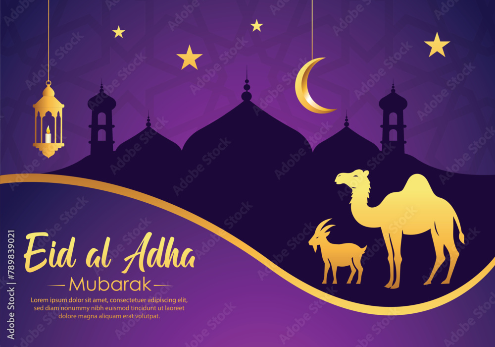 Eid al Adha Mubarak Islamic social media Post template