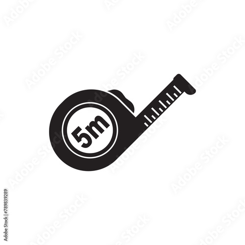 measuring tape icon with outline style