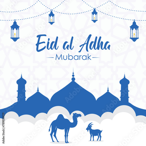 Eid al Adha Mubarak Islamic greeting card background