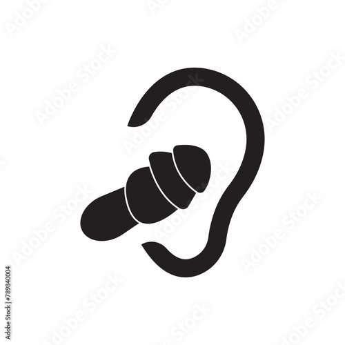 Ear plug logo icon, vector illustration design