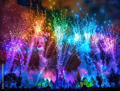 magical spectacle, lighting up the sky with bursts of vibrant colors and dazzling patterns. Let's gather with friends and loved ones to watch in awe and celebrate the joyous occasion together 