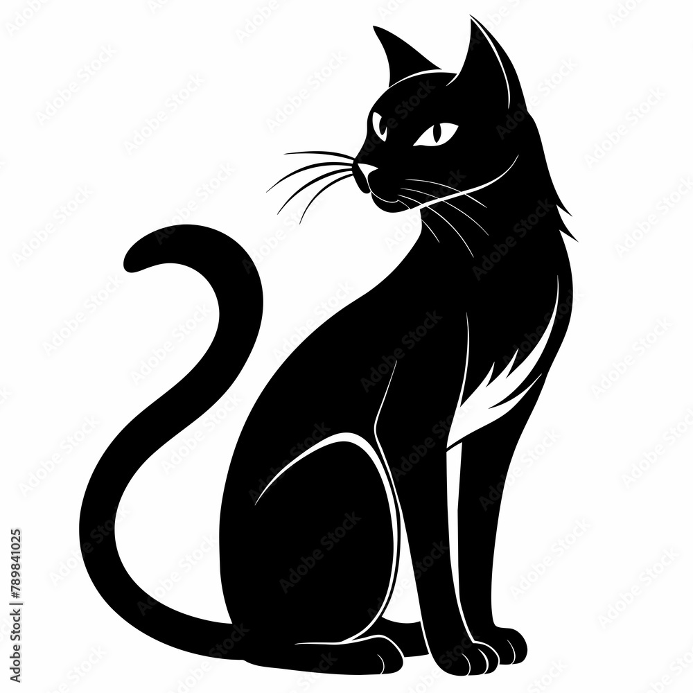 Cat vector illustration. Cat silhouette Cat vector illustration. Cat silhouette