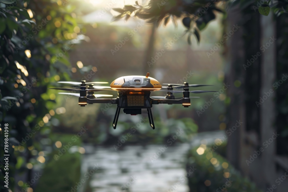 AI- drone autonomously delivering packages