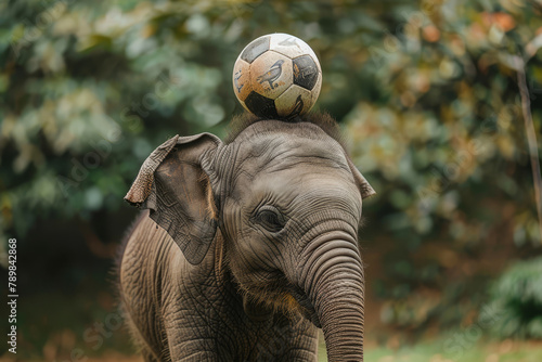 Playful Baby Elephant with ball