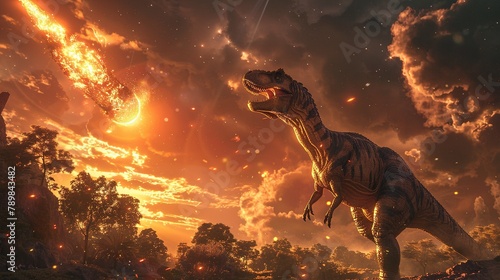 Meteors fell to Earth in ancient times, an era when dinosaurs still existed photo