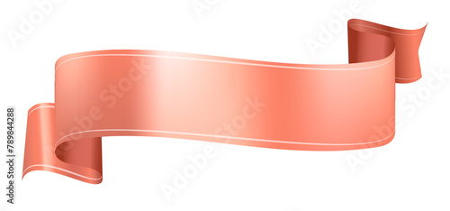 Ribbon PNG image, rose gold decorative banner clipart