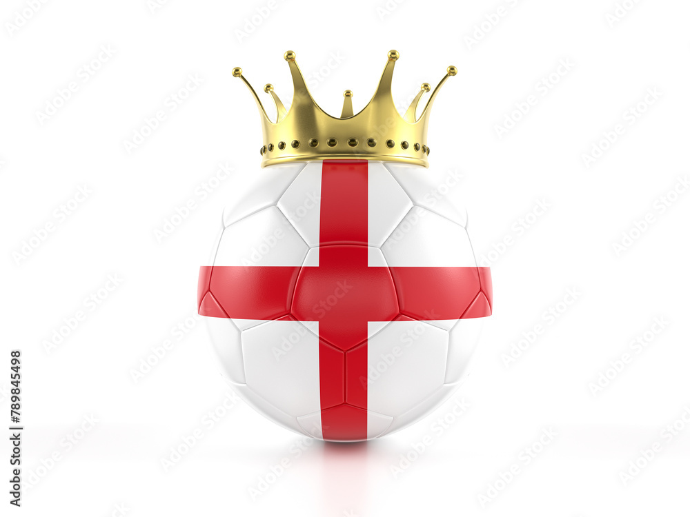 Obraz premium England flag soccer ball with crown