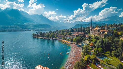 Montreux Jazz Festival in Switzerland, hosting world-renowned musicians and emerging talents --ar 16:9 --stylize 250 Job ID: bdd843de-6d00-4298-912b-79c97e8d4ef1 photo