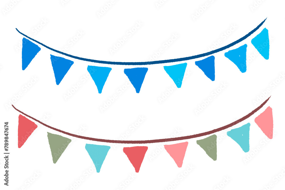 Party garland PNG clipart, festive flag decoration