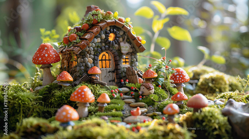 Fairy garden play corner with mini houses and tiny creatures, endless imagination.