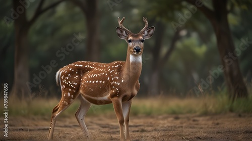 Spotted deer with natural background.generative.ai