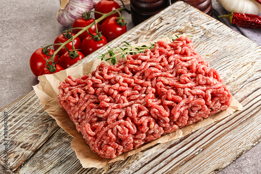 Raw minced beef uncooked meat Raw minced beef uncooked meat