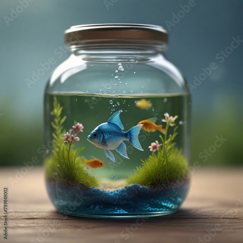 fish in a glass