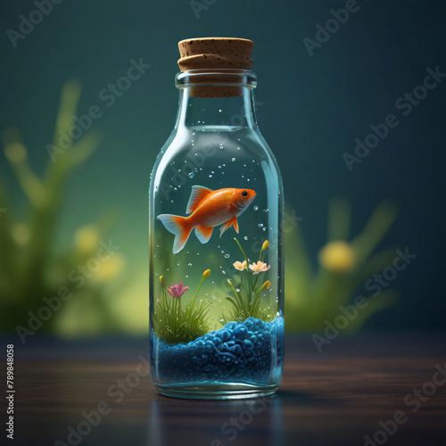 fish in a glass jar