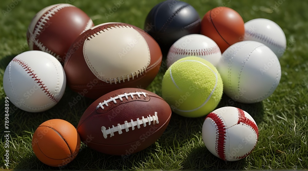 Various sports played on grass football rugby baseball cricket basketball.generative.ai