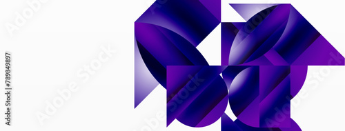 Serene gradient template. Circles and triangles mingle in minimalist perfection. Gentle fusion of forms and hues creates balanced yet captivating backdrop, embodying modern sophistication