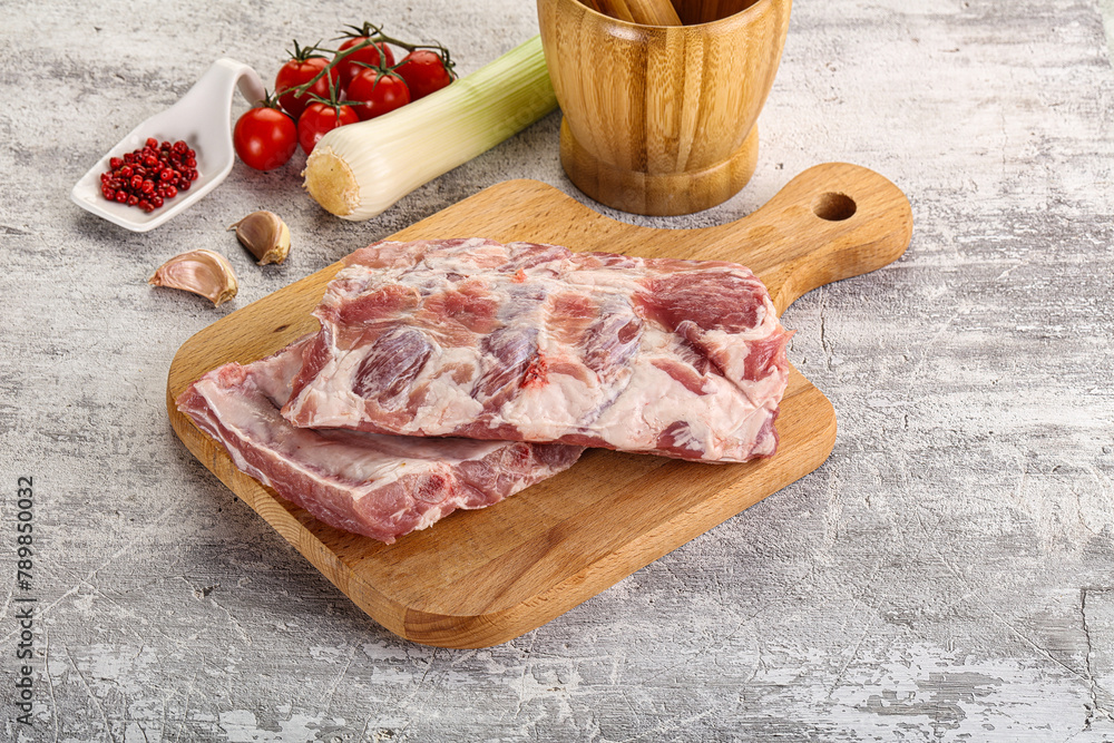 Raw pork ribs for barbecue Raw pork ribs for barbecue