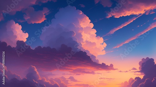 大きい雲と焼け空 photo