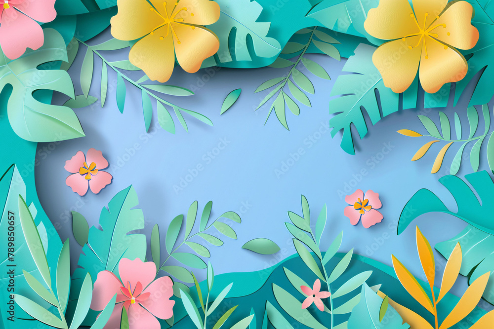 3D rendering of various silhouette style flowers, spring paper cut art concept illustration 3D rendering of various silhouette style flowers, spring paper cut art concept illustration