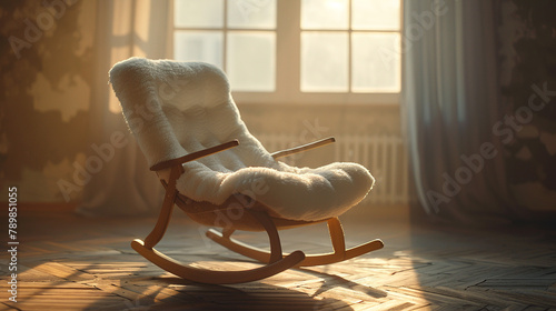 Soft, plush rocking chair for soothing nighttime lullabies and cuddles.